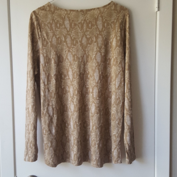LRL Python Print Linen Knit Top - Picture 4 of 6